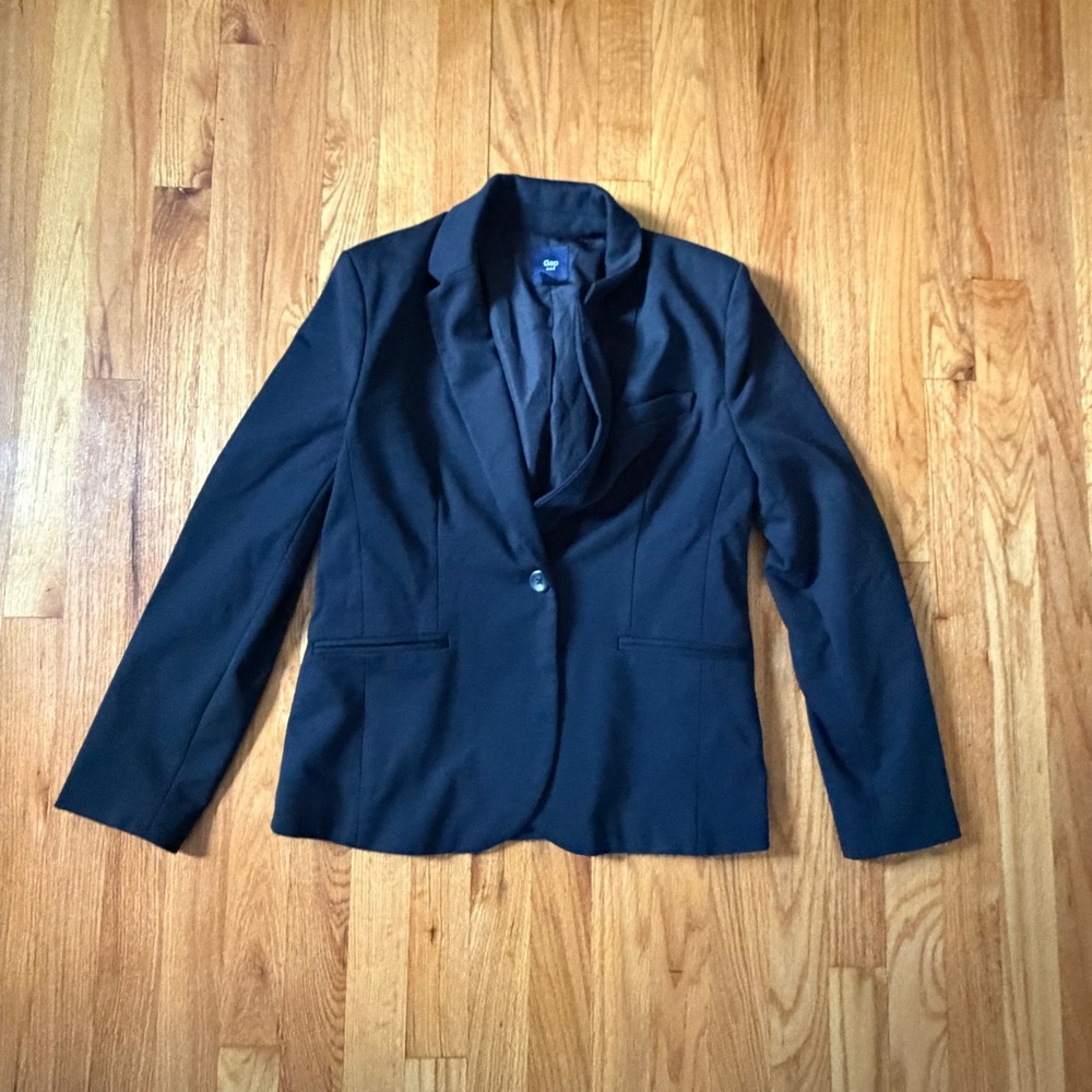 GAP Navy Blue Single Button Stretch Blazer Size 8 Professional Workwear